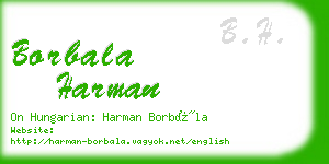 borbala harman business card